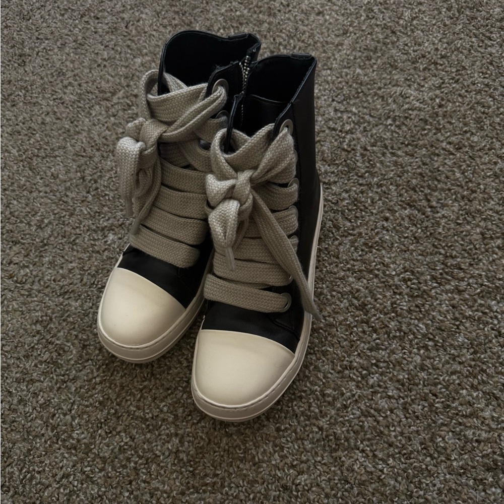 Black and Gray High-Top Sneakers